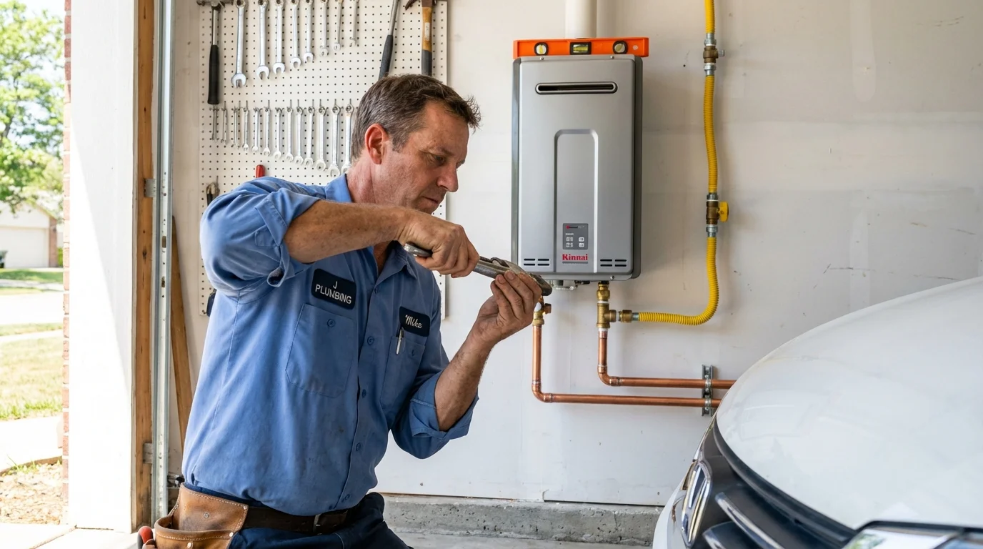 Tankless water heater installation by a Johns Plumbing LLC plumber in Thonotosassa